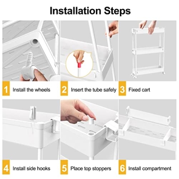 SPACELEAD Slim Storage Cart for Compact Spaces and Organization