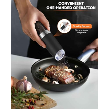 AmuseWit Gravity Electric Salt and Pepper Grinder Set