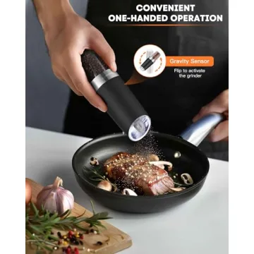 AmuseWit Gravity Electric Salt and Pepper Grinder Set