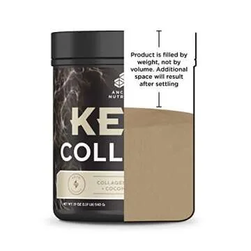 Ancient Nutrition Keto Collagen Powder Drink Mix, Keto Diet Supplement with MCT, Hydrolyzed Collagen Peptides to Support Healthy Skin and Joints, 30 Servings, 19 oz (Packaging May Vary)