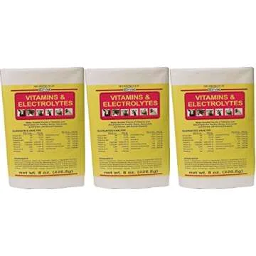 (3 Pack) DURVET Electrolytes for Poultry & Livestock, 8 oz each