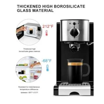 LUXU Glass Coffee Tea Cups(Set of 4)-13 oz,Clear Glass Mugs,Tall Drinking Glasses for Cappuccino,Latte,Espresso,Lead-free Drinking Glasses Great for Juice,Water,Beer,Milk Hot And Cold Drinks