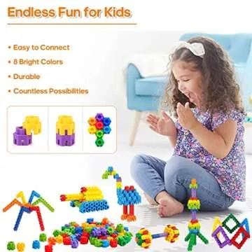 Chichalk 160 Piece Hexagonal STEM Building Blocks Toys