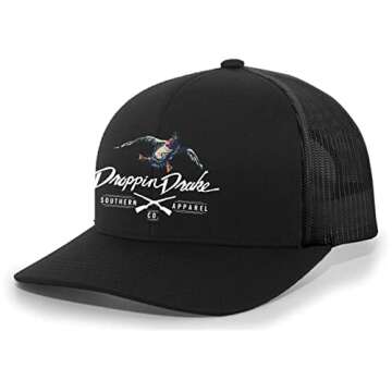 Droppin Drake Mallard Duck and Gun X Logo Mesh Back Trucker