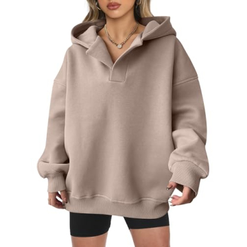ANRABESS Women's Oversized V-Neck Sweatshirt - Cozy Casual Fashion for Fall 2024