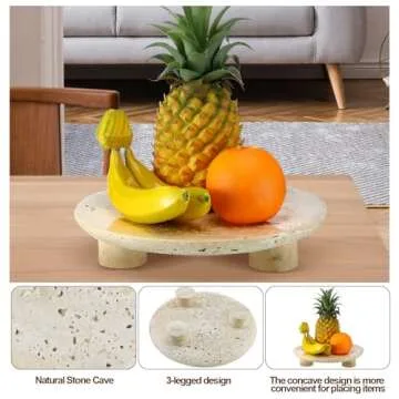 Stylish Threehoney Travertine Fruit Bowl for Home Decor