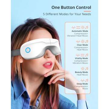 latumab Eye Massager with Heat, Heated Eye Mask with Bluetooth Music, Face Massager, Eye Mask for Relax Eye, Reduce Eye Strain, Birthday Valentine's Day Eye Care Gifts for Women Men