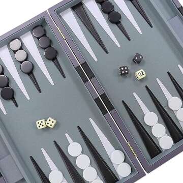 Backgammon Set - Premium Leather Classic Board Game