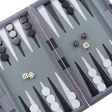 Backgammon Set - Premium Leather Classic Board Game