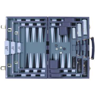 Backgammon Set - Premium Leather Classic Board Game