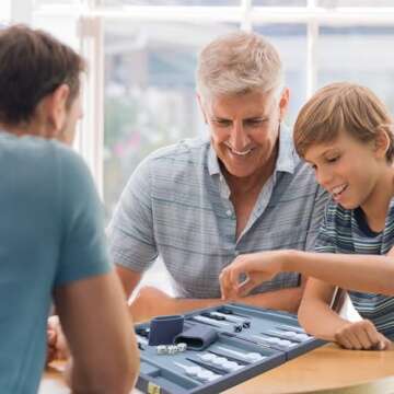 Backgammon Set - Premium Leather Classic Board Game