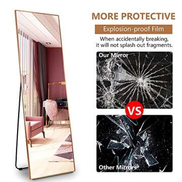 LVSOMT Full Length Mirror - Stylish Floor Standing Design