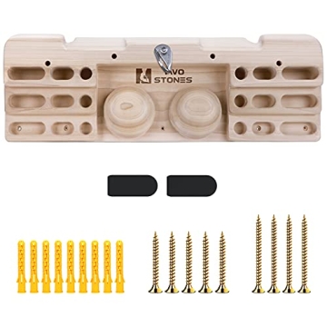 Premium TWO STONES Wooden Hangboard for Rock Climbing & Strength Training