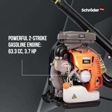 Schröder Backpack Leaf Blower - Backpack Blower - Gas Leaf Blower - SR-6400L - 3.7 HP Engine