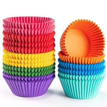 Gifbera Rainbow Standard Cupcake Liners 400-Count