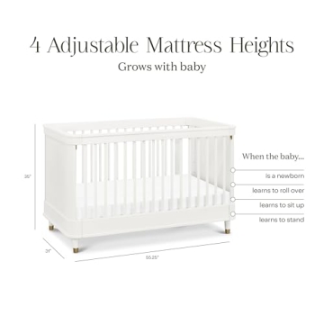 NAMESAKE Tanner Crib 3-in-1 in Warm White - Safe & Modern