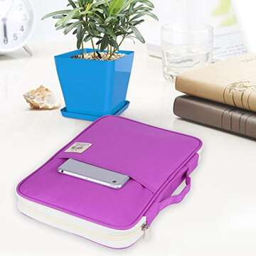 Stylish Document Bag for Professionals and Students - Purple