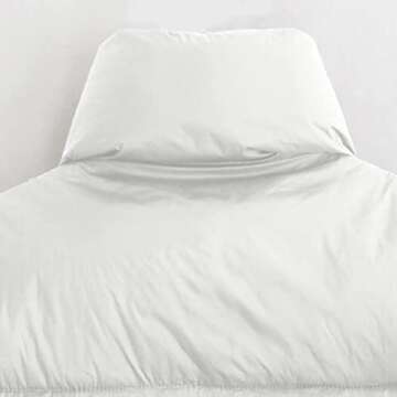 Thaisu Women's Winter Short Vest Lightweight Sleeveless Warm Outerwear Retro Puffer Vest Padded Coat (White, Medium)