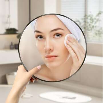 Itrue Black Round Mirror 12 Inch Small Metal Frame Mirrors for Wall with Wall Mount Hook for Home De...