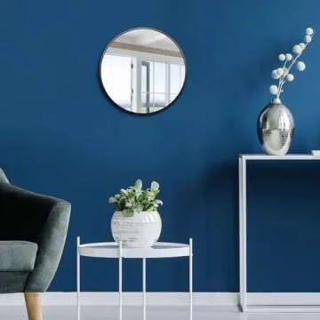 Itrue Black Round 12 Inch Circle Mirror for Wall Decor