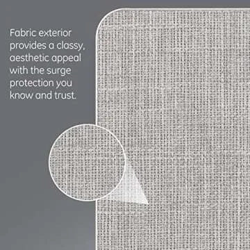 GE Pro 5-Outlet Extender with 2 USB Ports, 2 Pack, Surge Protector, Side Access, Fabric Wall Tap Adapter, 3-Prong, 560 Joules, 2.4 AMP/12 Watt Ultra-Charge, Warranty, UL Listed, White/Gray, 56214