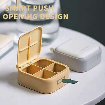 DUBSTAR Small Pill Case, Daily Pill Organizer Travel, Cute Pill Box Portable Pill Container for Purs...