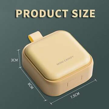 DUBSTAR Small Pill Case, Daily Pill Organizer Travel, Cute Pill Box Portable Pill Container for Purse Pocket, Compact Medicine Holder for Medication, Fish Oils, Vitamins, Supplements (Yellow)