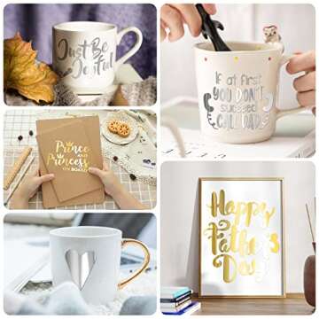 Prime Vinyl Gold Permanent Vinyl, Chrome Gold Vinyl for Cricut - 12" x 10 FT-Metallic Adhesive Vinyl for Silhouette Cameo, Decor Sticker, Cutting Machine, Home Decal