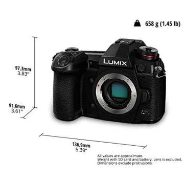PANASONIC LUMIX G9 Mirrorless Camera Body, 20.3 Megapixels Plus 80 Megapixel High-Resolution Mode, 5-Axis Dual I.S2, DC-G9KBODY (USA Black) (Renewed)