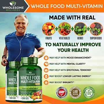 Whole Food Multivitamin for Men - Natural & Vegan Friendly