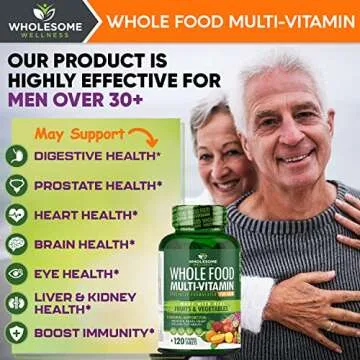 Whole Food Multivitamin for Men - Natural & Vegan Friendly