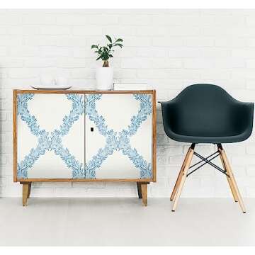 Scalamandre Sky Blue Wreath Peel & Stick Wallpaper