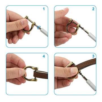 Durable 6 PCS D-Rings for Leather Craft and Keychains