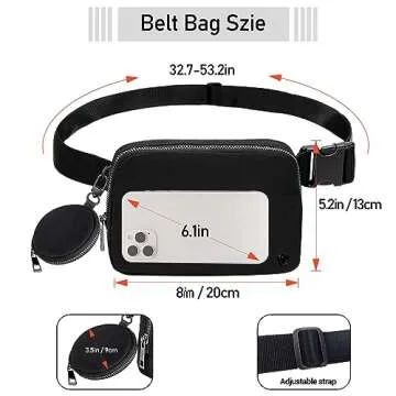 Fanny Pack (2023) Crossbody Bags for Women and Men, Waterproof Cross body Bag with Adjustable Extended Strap, Unisex Everywhere Belt Bag for Travelling, Vacation, Hiking and Running (Black)