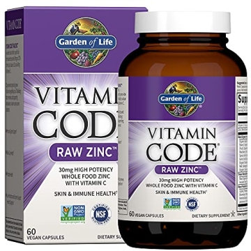 Garden of Life Zinc Supplements 30mg High Potency Raw Zinc and Vitamin C Multimineral Supplement, Vi...