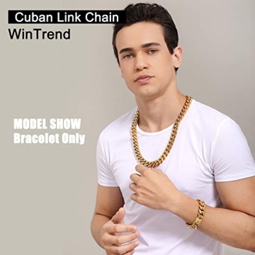 Stylish Gold Cuban Link Chain Necklace or Bracelet for Men