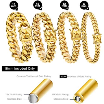Stylish Gold Cuban Link Chain Necklace or Bracelet for Men
