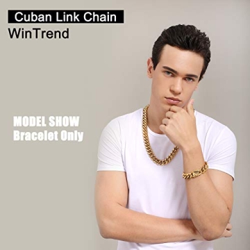 Stylish Gold Cuban Link Chain Necklace or Bracelet for Men