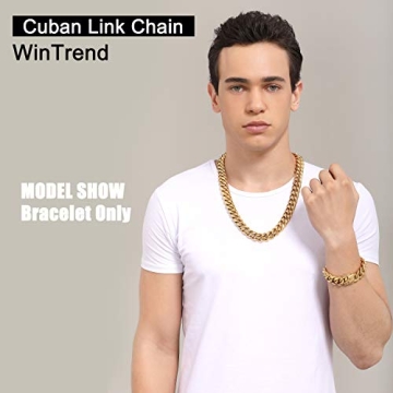 Stylish Gold Cuban Link Chain Necklace or Bracelet for Men