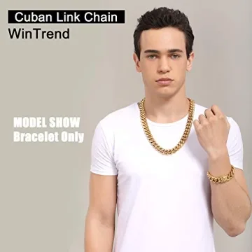 Stylish Gold Cuban Link Chain Necklace or Bracelet for Men