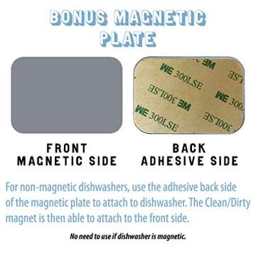 Tree Sloth Clean Dirty Dishwasher Magnet Sign – Strong Kitchen Dish Washer Double Sided Indicator, Funny Reversible Flip Magnet + Bonus Universal Magnetic Plate