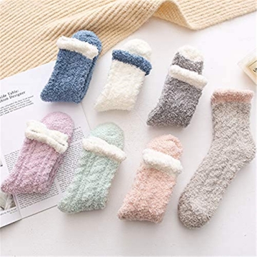 Cozy Azue Fuzzy Warm Slipper Socks for Women - 5 or 6 Pairs