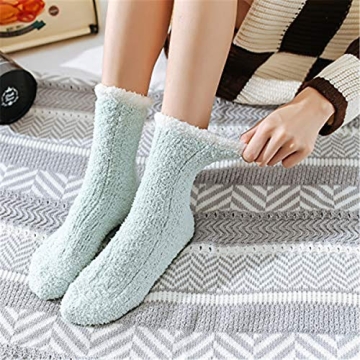 Cozy Azue Fuzzy Warm Slipper Socks for Women - 5 or 6 Pairs