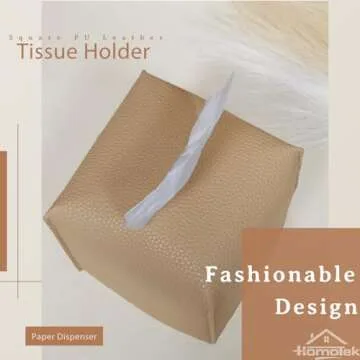 HOMOTEK PU Leather Tissue Box Covers - Elegant and Versatile