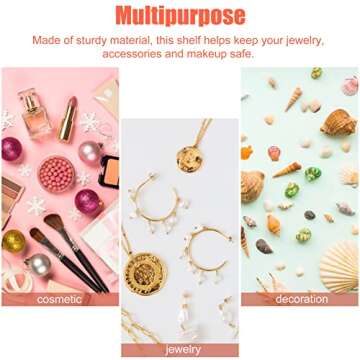 inheming Mini Acrylic Clear Display Riser, 3 Tier Round Ring Display Rack for Mini Figures, Collectibles, Gem, Crystals, Rocks