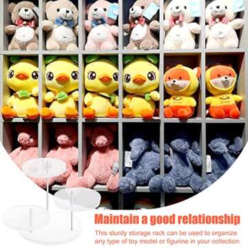 inheming Mini Acrylic Clear Display Riser, 3 Tier Round Ring Display Rack for Mini Figures, Collectibles, Gem, Crystals, Rocks