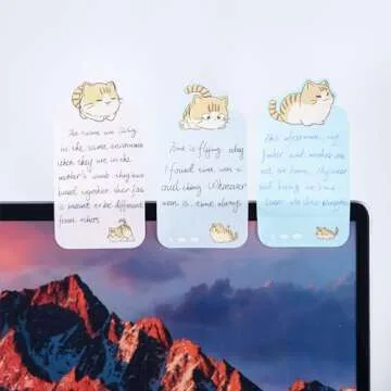 M&G Funny Cat Sticky Notes Set, Cartoon Cute Cat Sticky Notes, 2.4x4.5 in Post its Tabs Self-Stick Note Pads Writing Memo Pads Page Marker for Cat Lover Gift Home School Offices Total 180 Sheets 6 Pad
