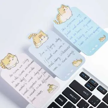 M&G Funny Cat Sticky Notes Set, Cartoon Cute Cat Sticky Notes, 2.4x4.5 in Post its Tabs Self-Stick Note Pads Writing Memo Pads Page Marker for Cat Lover Gift Home School Offices Total 180 Sheets 6 Pad
