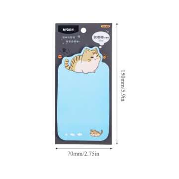 M&G Funny Cat Sticky Notes Set, Cartoon Cute Cat Sticky Notes, 2.4x4.5 in Post its Tabs Self-Stick Note Pads Writing Memo Pads Page Marker for Cat Lover Gift Home School Offices Total 180 Sheets 6 Pad