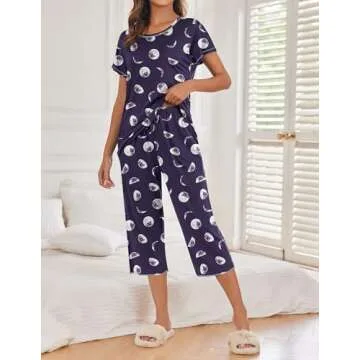 Ekouaer Women's Pajamas 2 Pack - Soft Comfort Sets